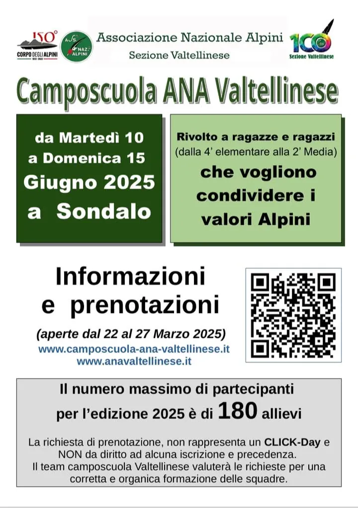 Immagine Evento Camposcuola ANA Valtellinese | Calendario Valtellinese