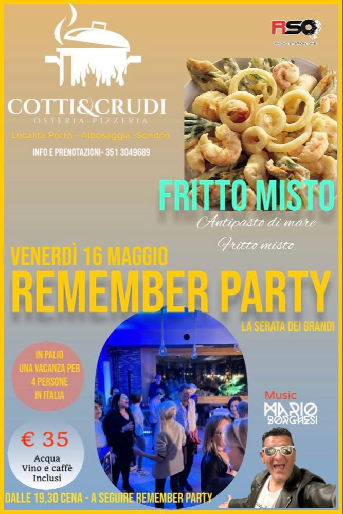 Immagine Evento Remember party | Calendario Valtellinese
