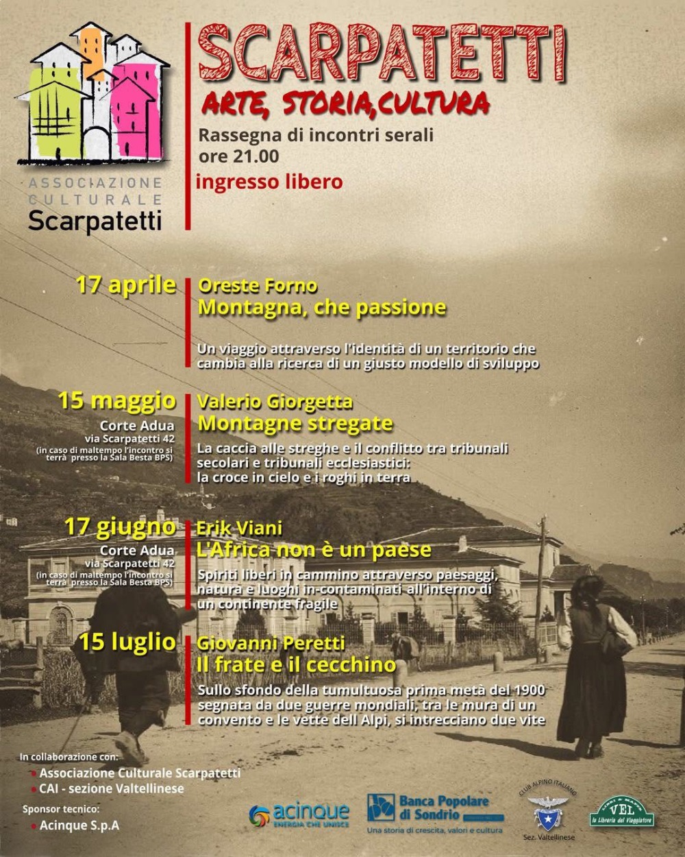 Immagine Evento Rassegna di incontri serali a Scarpatetti | Calendario Valtellinese