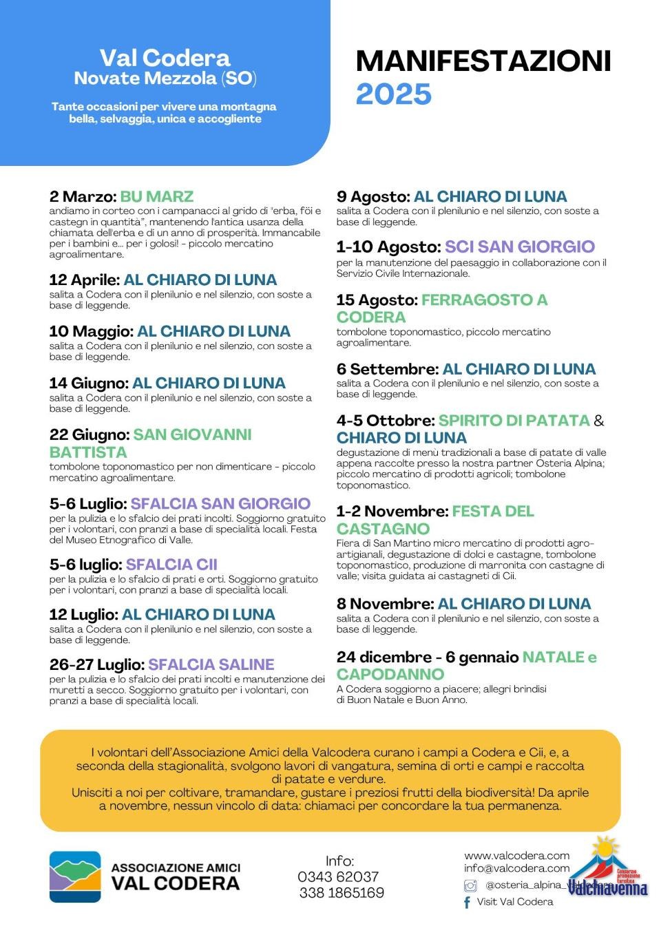 Immagine Evento Eventi 2025 in Val Codera | Calendario Valtellinese