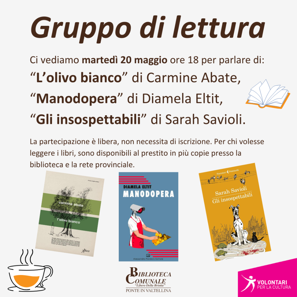 Immagine Evento Gruppo di Lettura - Ponte in Valtellina | Calendario Valtellinese