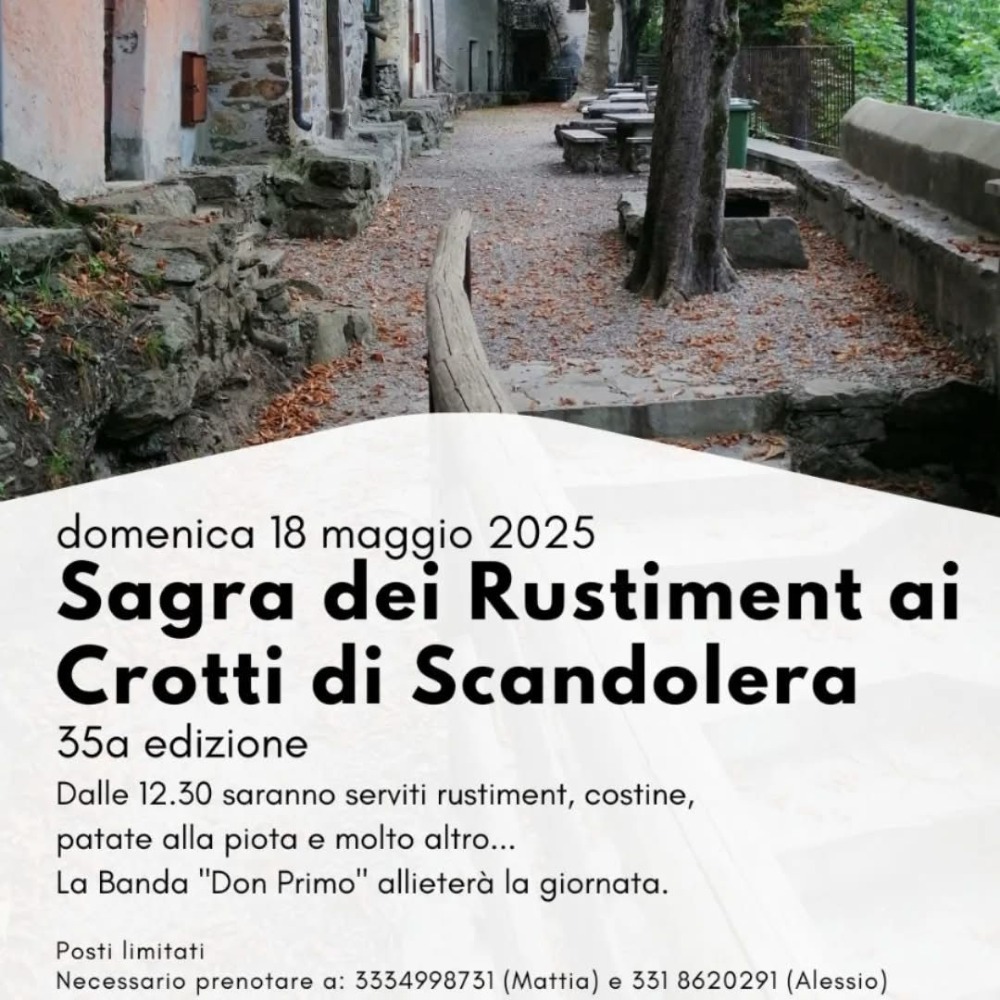 Immagine Evento Sagra dei Rustiment ai Crotti di Scandolera | Calendario Valtellinese