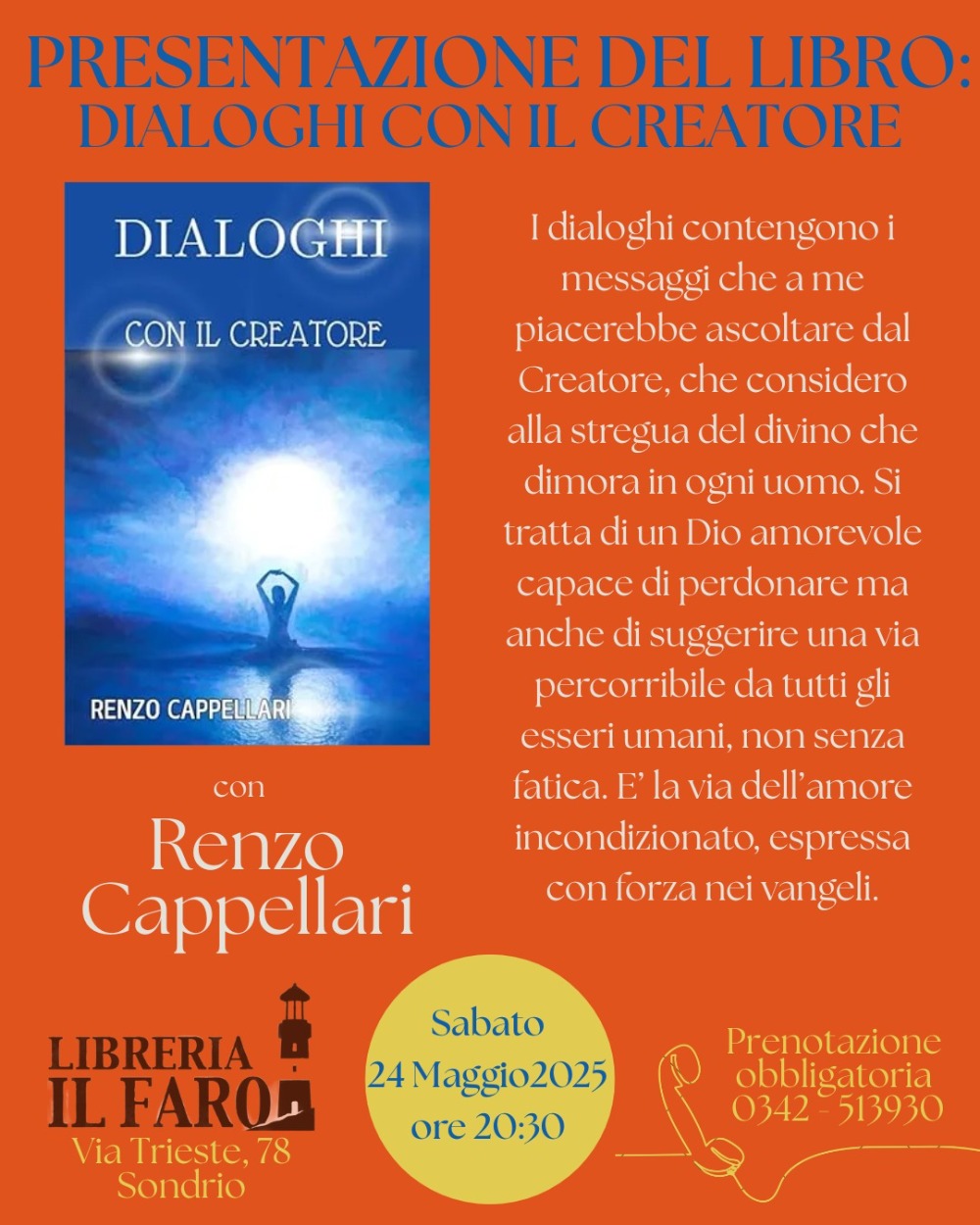 Immagine Evento Presentazione del libro "Dialoghi con il Creatore" | Calendario Valtellinese