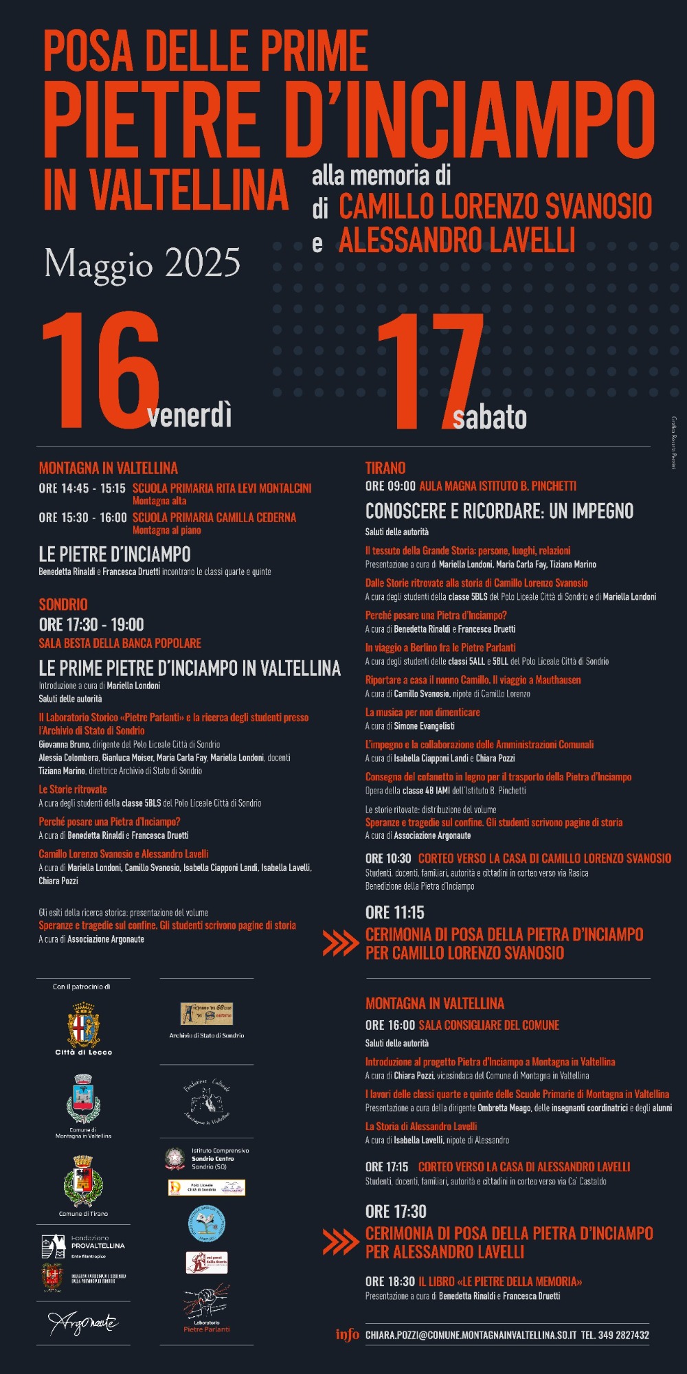 Immagine Evento Pietre d’Inciampo | Calendario Valtellinese