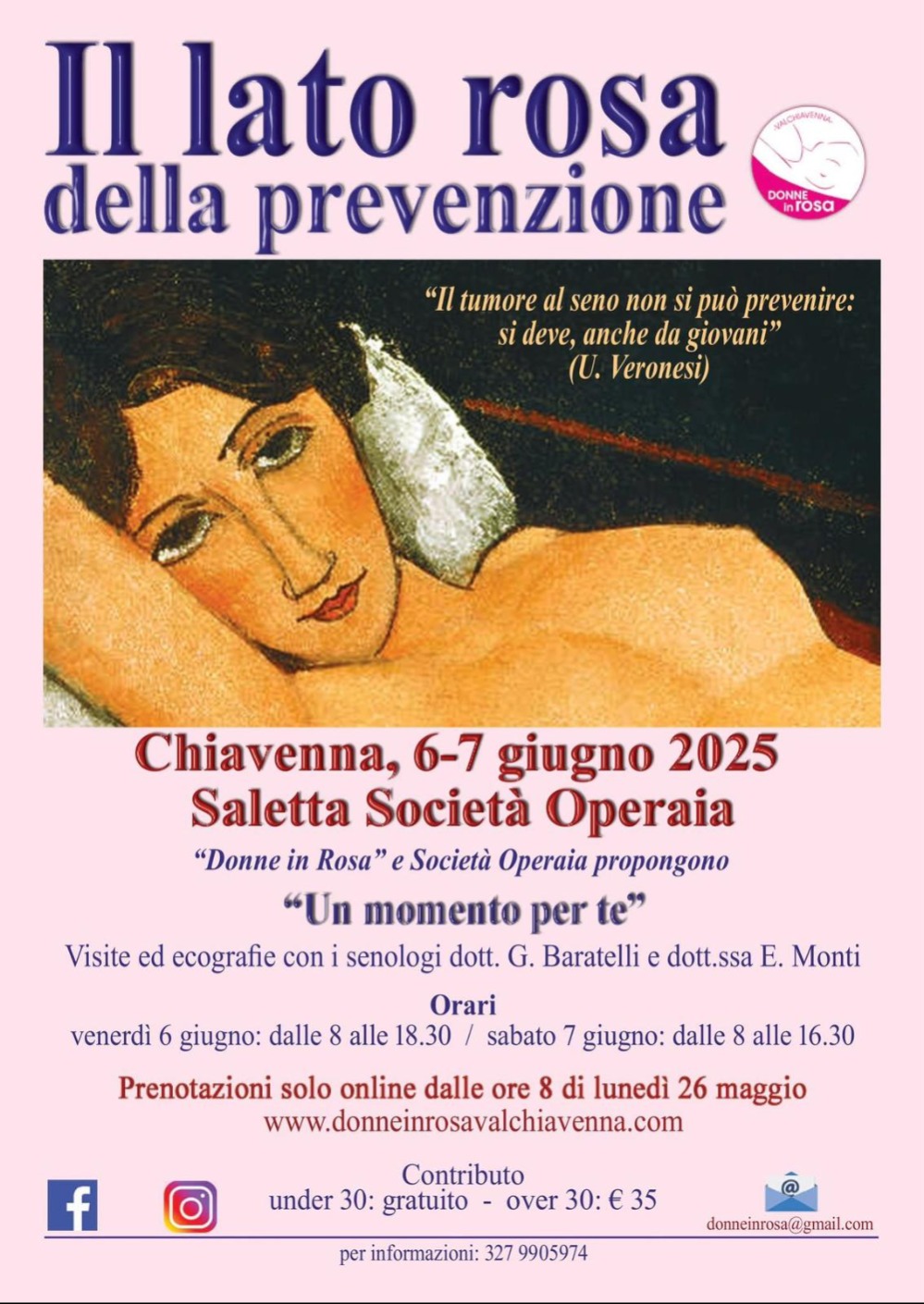 Immagine Evento Il lato rosa della prevenzione | Calendario Valtellinese