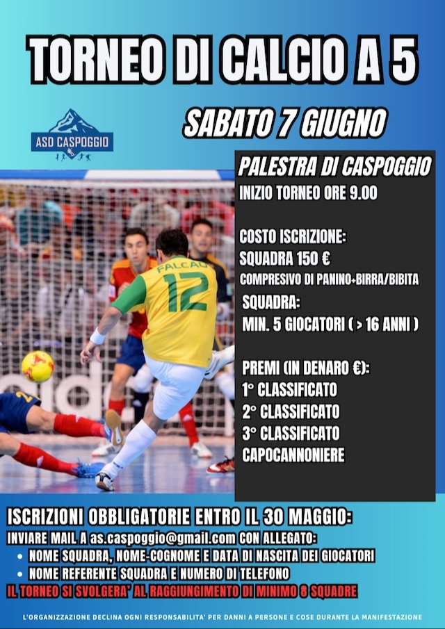 Immagine Evento Torneo di calcio a 5 | Calendario Valtellinese