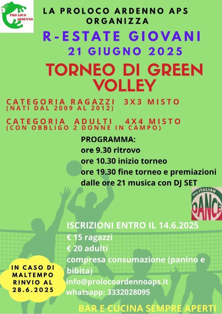 Immagine Evento Torneo di green volley | Calendario Valtellinese
