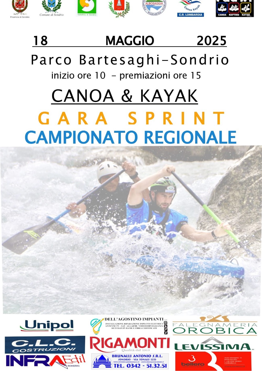 Immagine Evento Campionato Regionale Canoa&Kayak - Gara sprint | Calendario Valtellinese