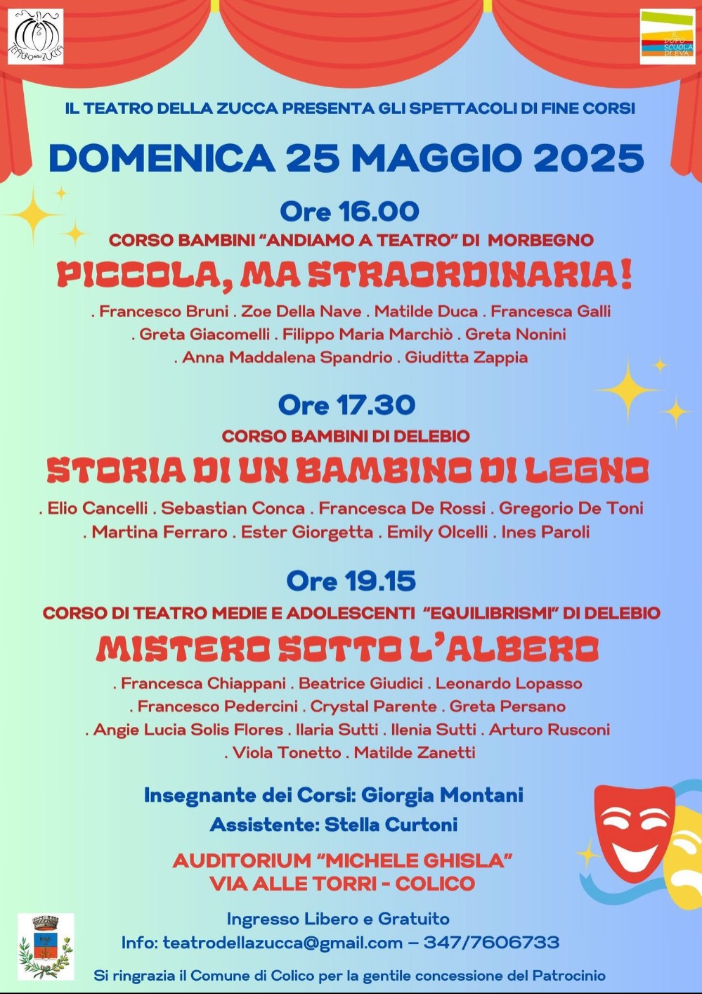 Immagine Evento Teatro della Zucca – Spettacoli di fine corso | Calendario Valtellinese
