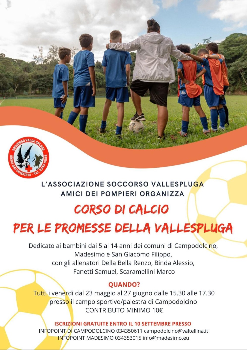 Immagine Evento Corso di calcio per le promesse della Vallespluga | Calendario Valtellinese