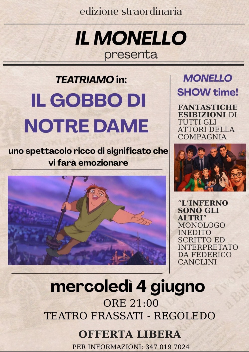 Immagine Evento Il Gobbo di Notre Dame | Calendario Valtellinese