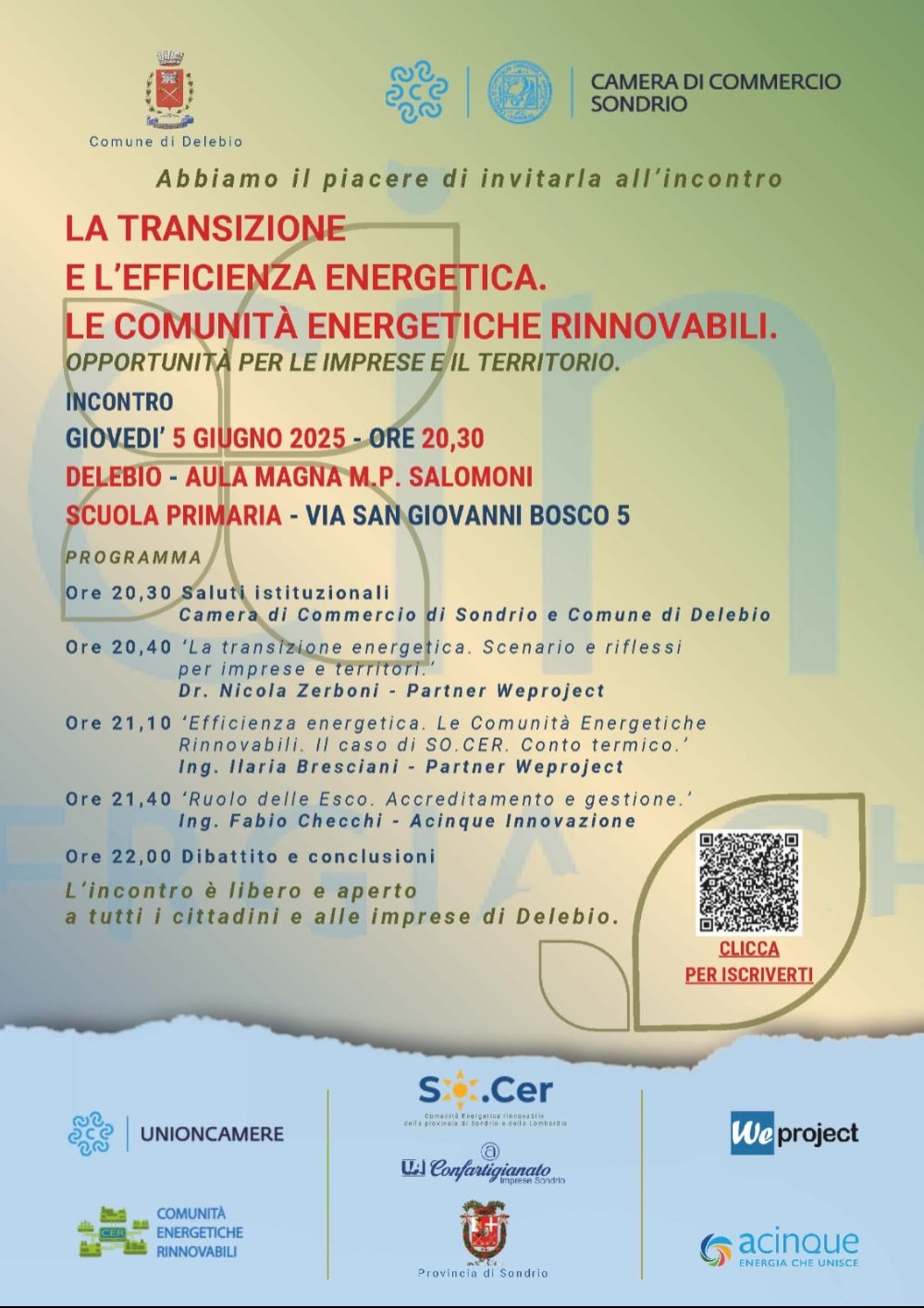 Immagine Evento Transizione ed Efficienza Energetica | Calendario Valtellinese