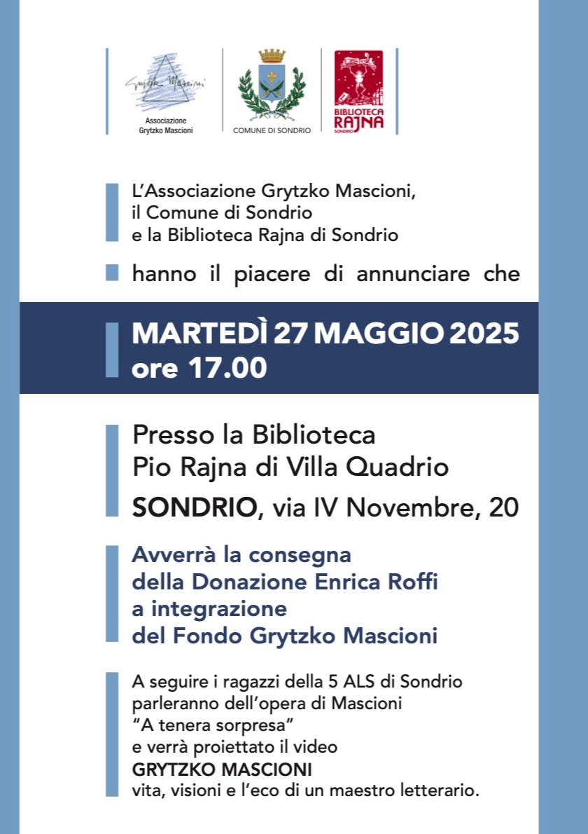Immagine Evento Donazione Enrica Roffi al Fondo Grytzko Mascioni | Calendario Valtellinese