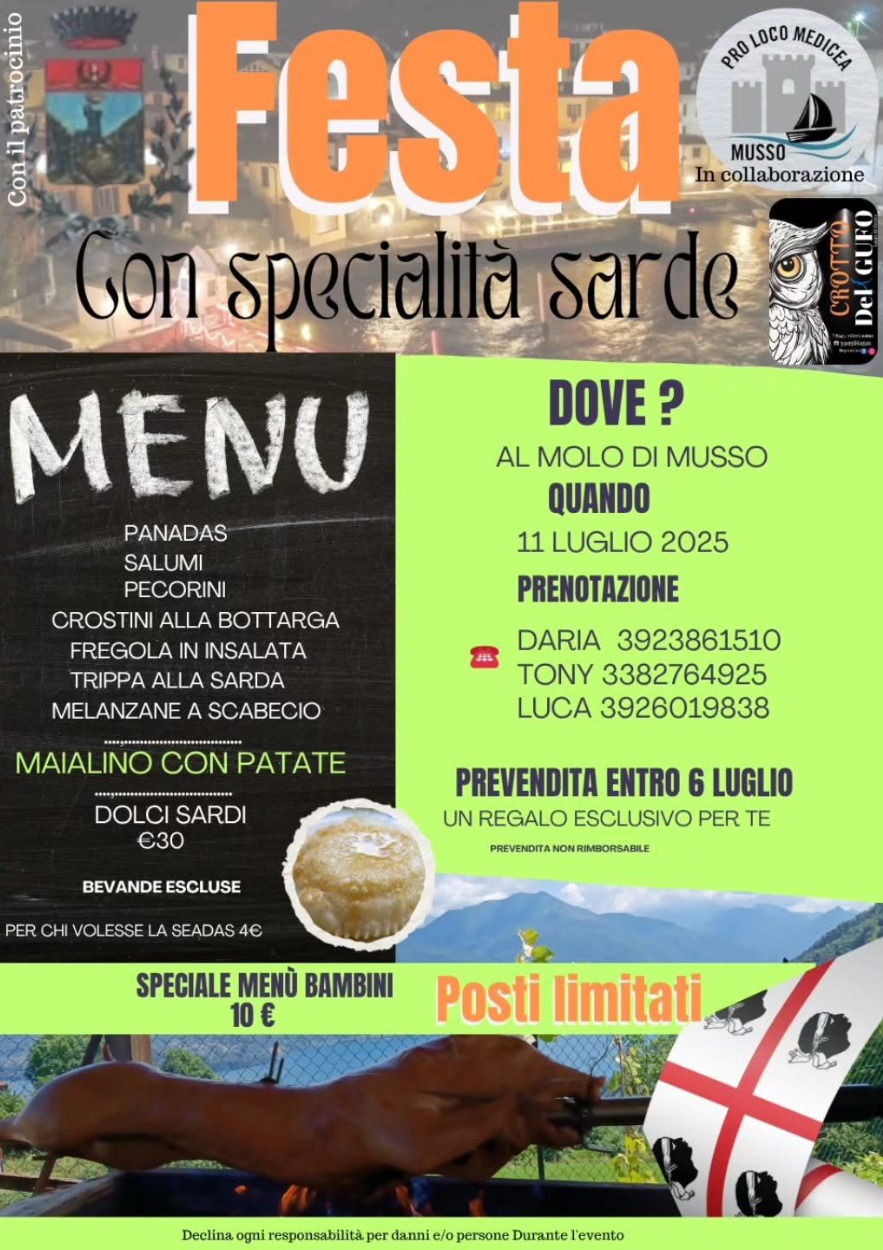 Immagine Evento Festa con specialità sarde | Calendario Valtellinese