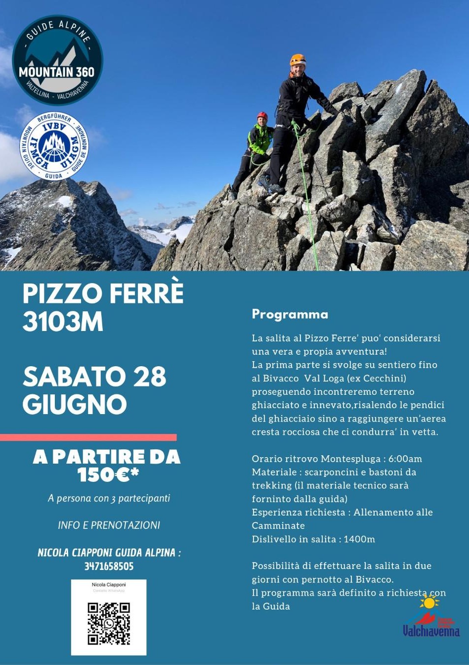 Immagine Evento Pizzo Ferrè 3103 | Calendario Valtellinese
