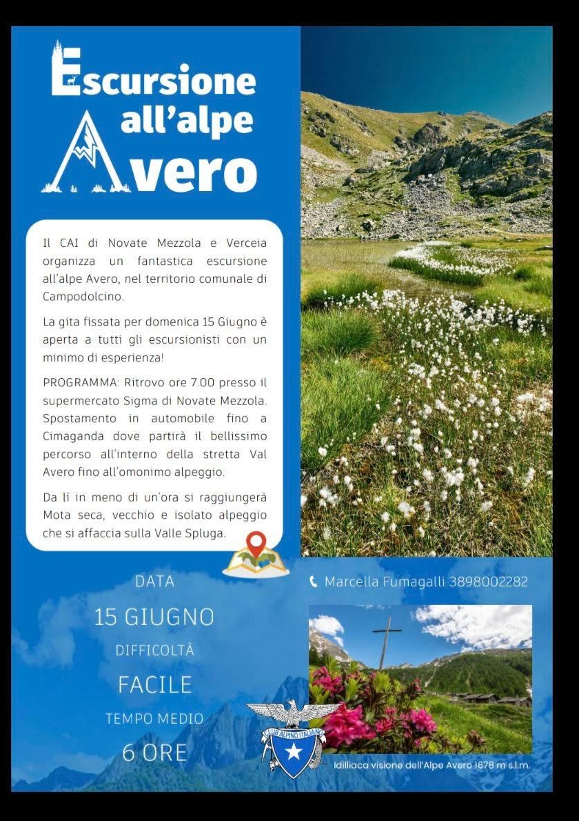 Immagine Evento Escursione all’Alpe Avero | Calendario Valtellinese