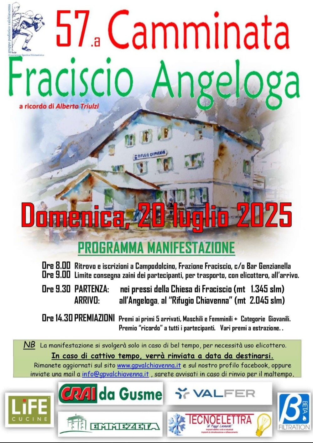 Immagine Evento Camminata Fraciscio - Angeloga | Calendario Valtellinese