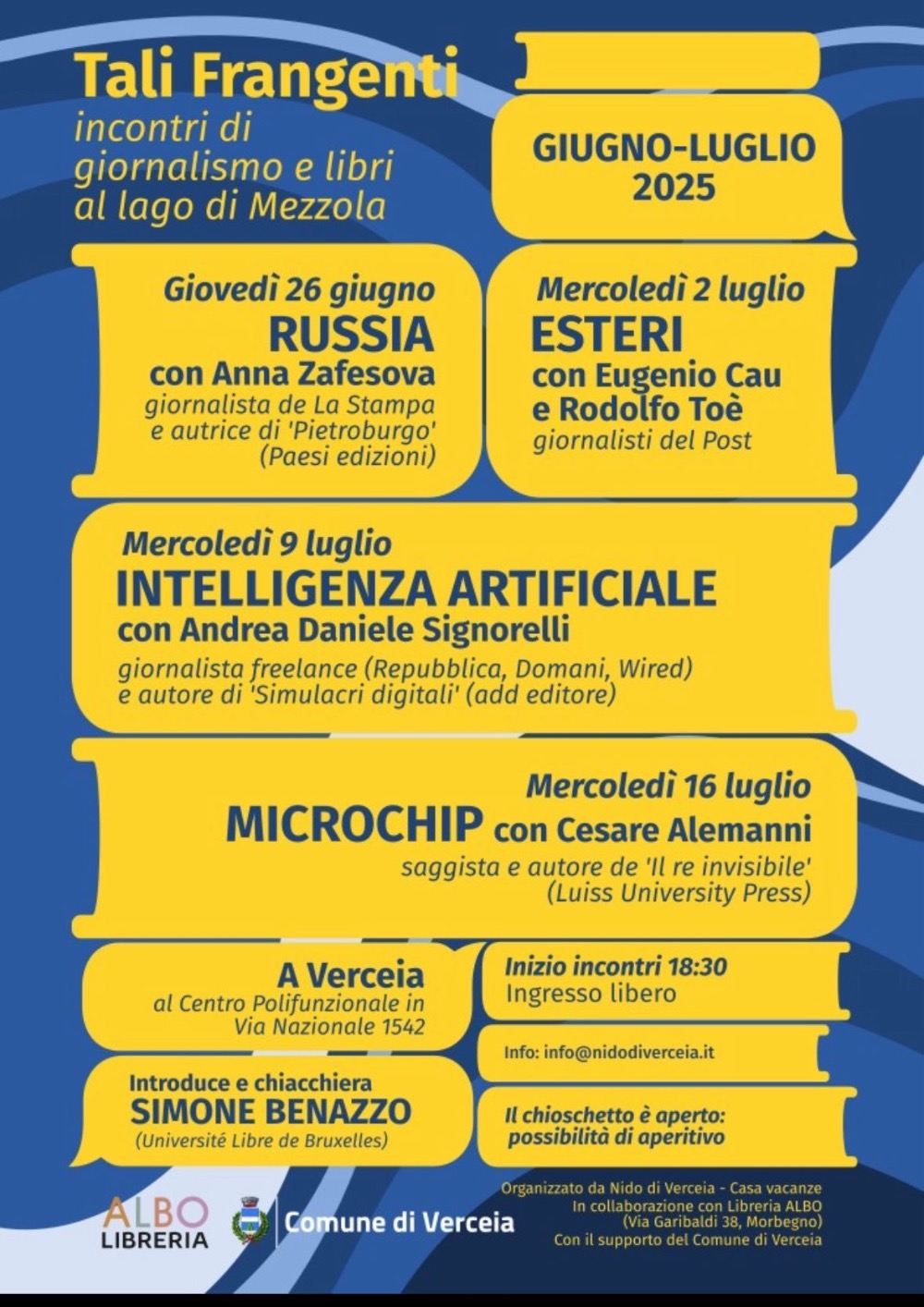 Immagine Evento Tali Frangenti – Incontri di giornalismo e libri | Calendario Valtellinese