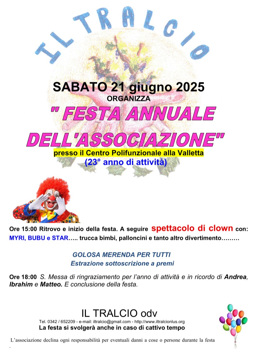 Immagine Evento Festa dell'Associazione Il Tralcio | Calendario Valtellinese