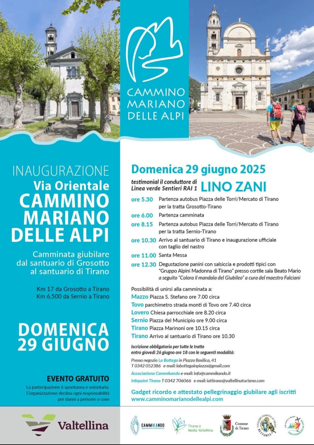 Immagine Evento Inaugurazione Via Orientale – Cammino Mariano delle Alpi | Calendario Valtellinese
