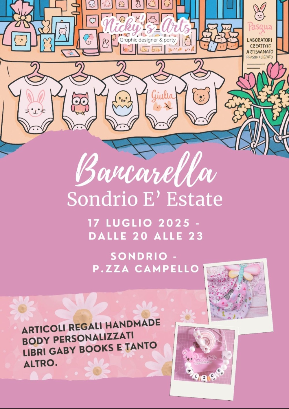 Immagine Evento Bancarella Nicky’s Arts – Sondrio Estate | Calendario Valtellinese