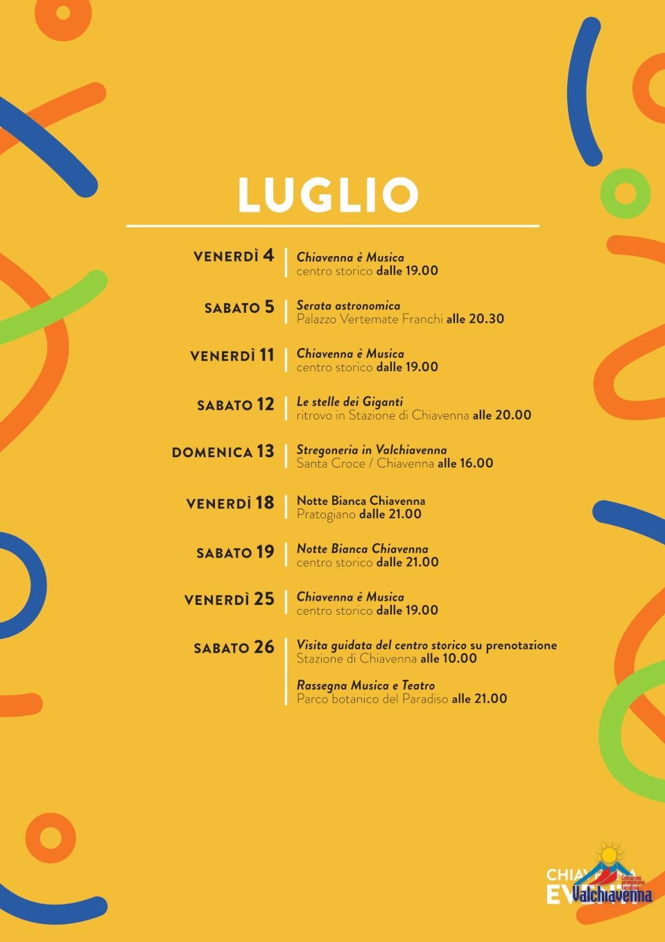 Immagine Evento Eventi di luglio a Chiavenna | Calendario Valtellinese