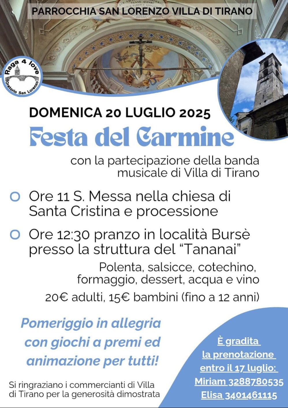 Immagine Evento Festa del Carmine | Calendario Valtellinese