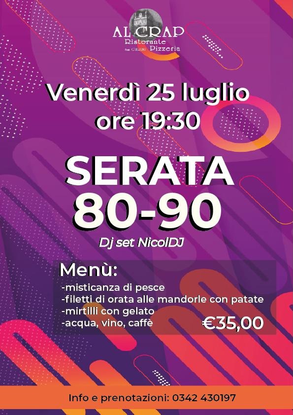 Immagine Evento Serata 80-90 | Calendario Valtellinese