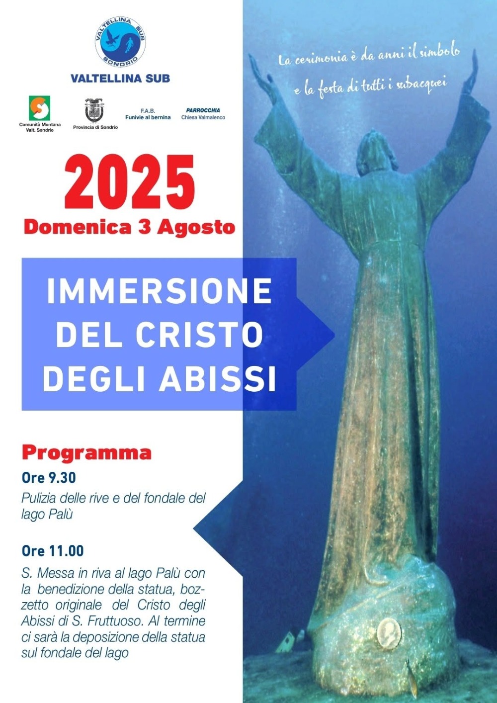 Immagine Evento Immersione del Cristo degli abissi | Calendario Valtellinese