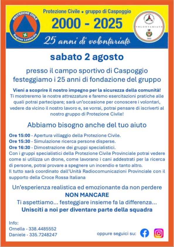 Immagine Evento 25 anni di volontariato | Calendario Valtellinese