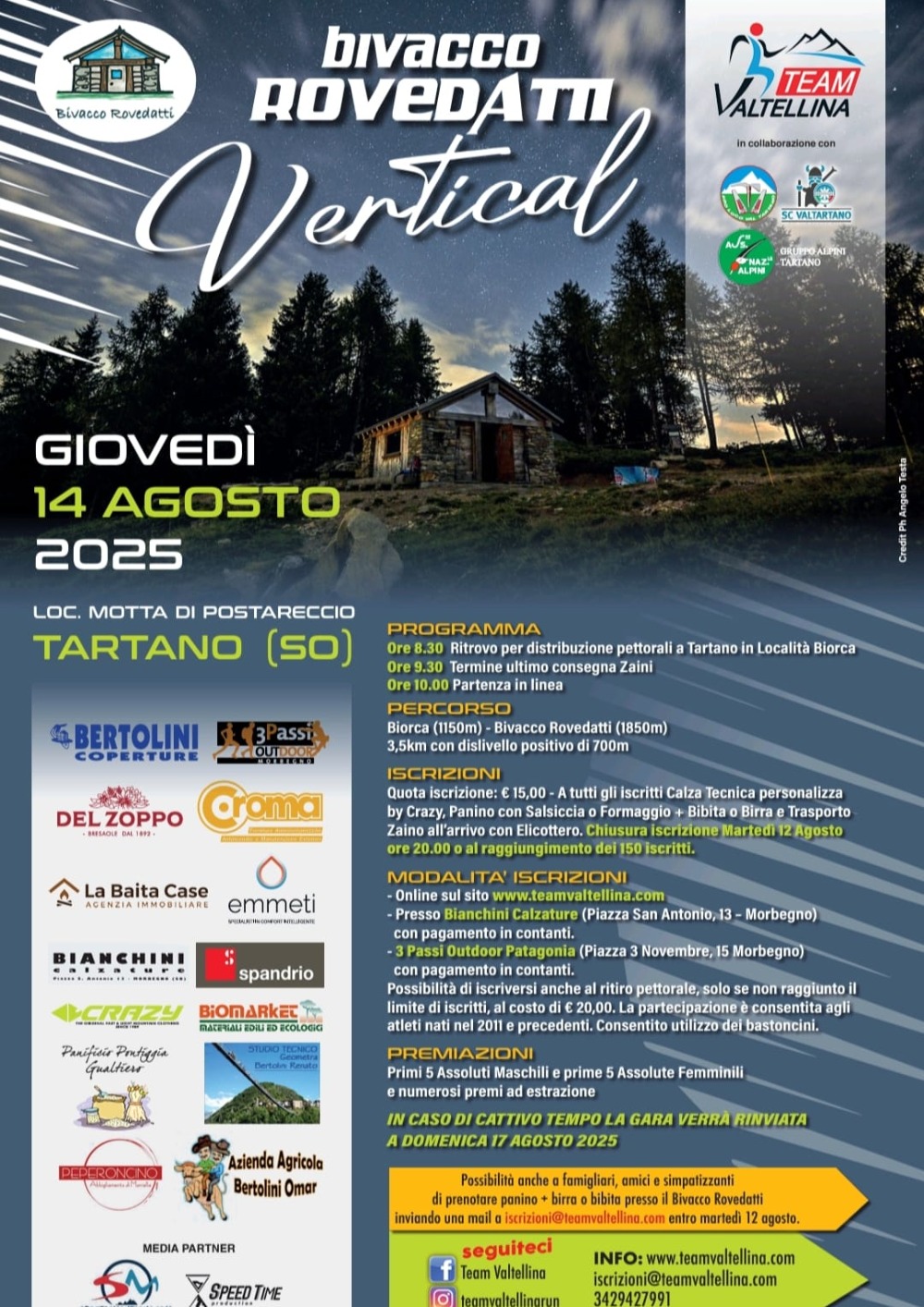 Immagine Evento Bivacco Rovedatti Vertical | Calendario Valtellinese