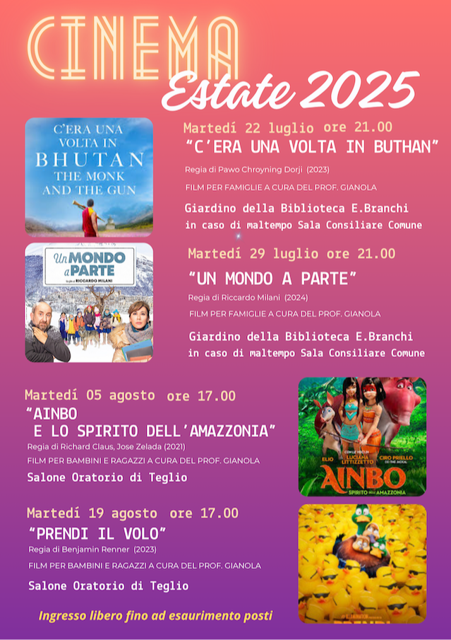Immagine Evento Cinema estate | Calendario Valtellinese