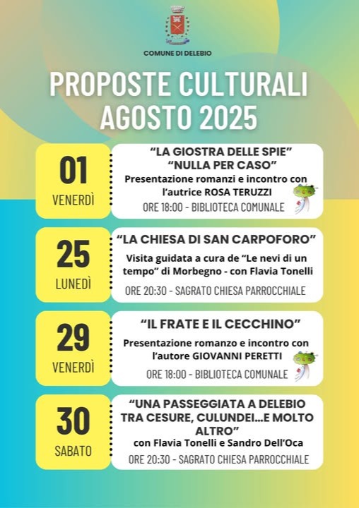Immagine Evento Proposte culturali di agosto | Calendario Valtellinese