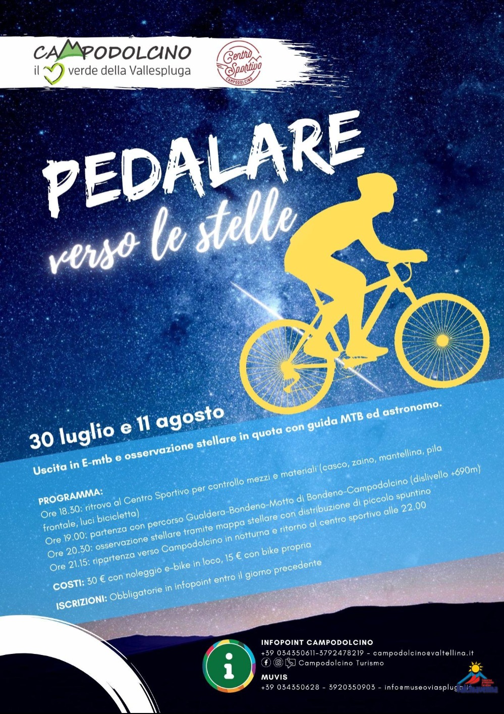 Immagine Evento Pedalare verso le stelle | Calendario Valtellinese