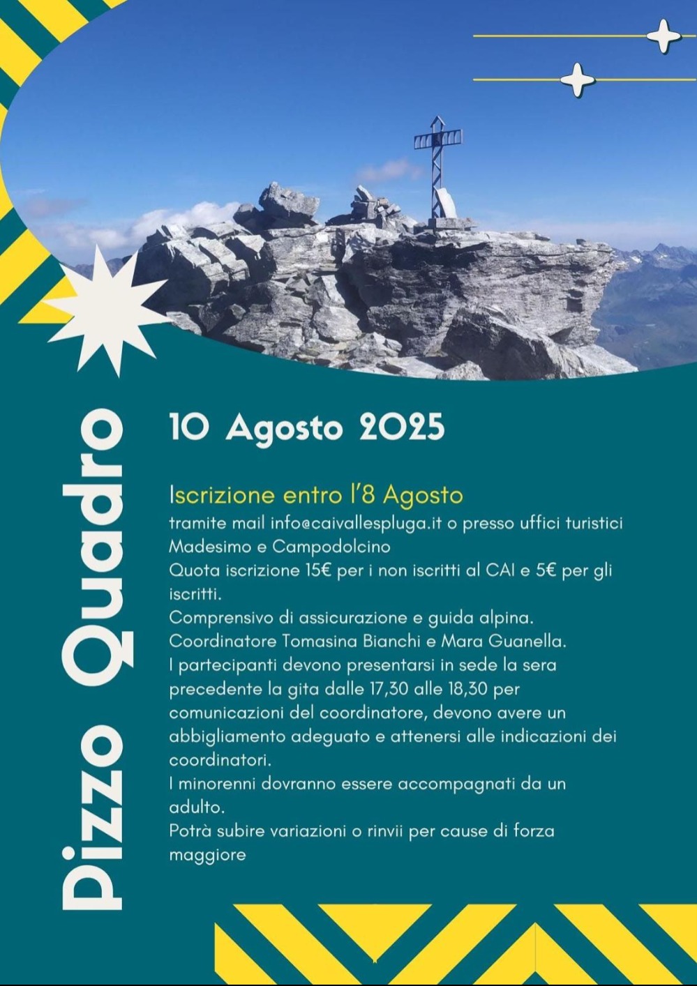 Immagine Evento Escursione al Pizzo Quadro | Calendario Valtellinese
