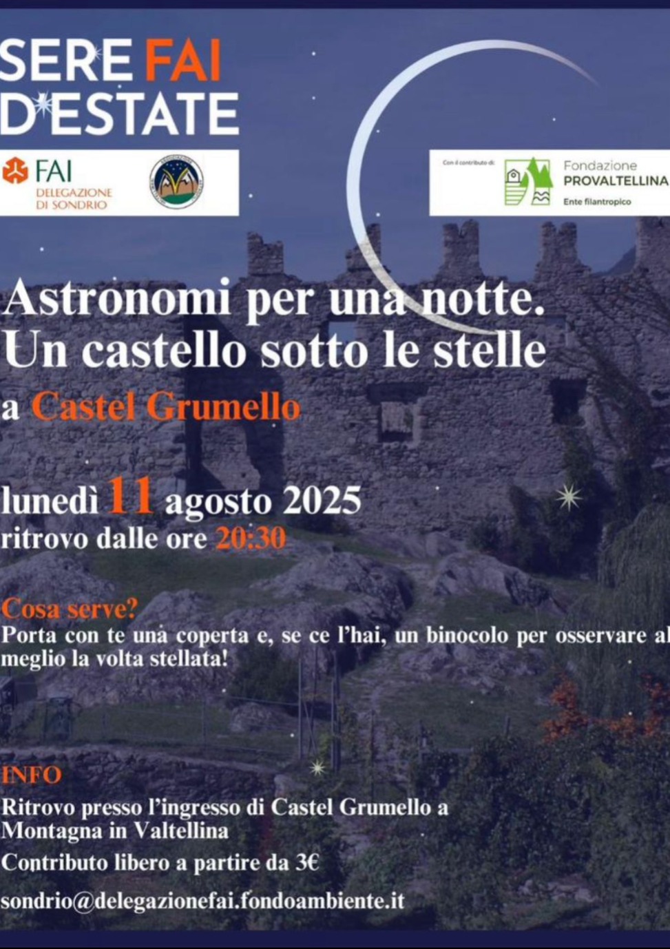 Immagine Evento Sere FAI d'estate | Calendario Valtellinese
