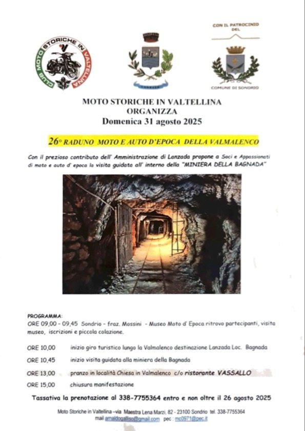 Immagine Evento Raduno Moto e Auto d’Epoca della Valmalenco | Calendario Valtellinese