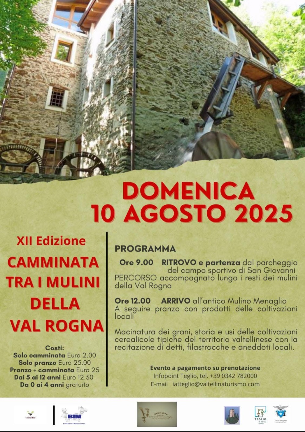 Immagine Evento Camminata tra i mulini della Val Rogna | Calendario Valtellinese