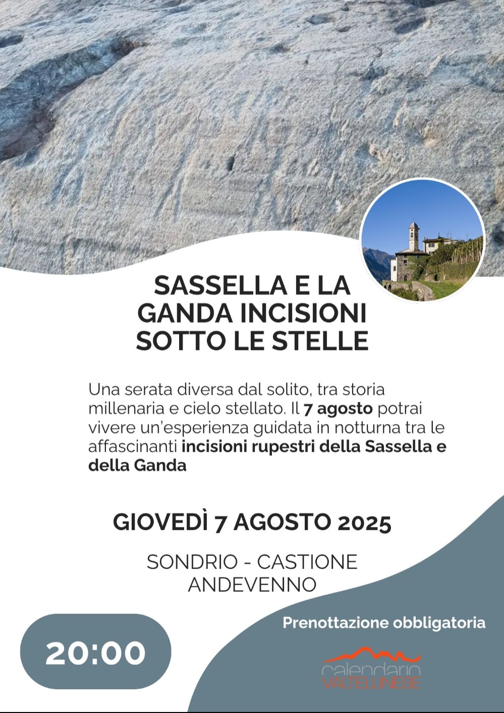 Immagine Evento Sassella e La Ganda Incisioni sotto le stelle | Calendario Valtellinese
