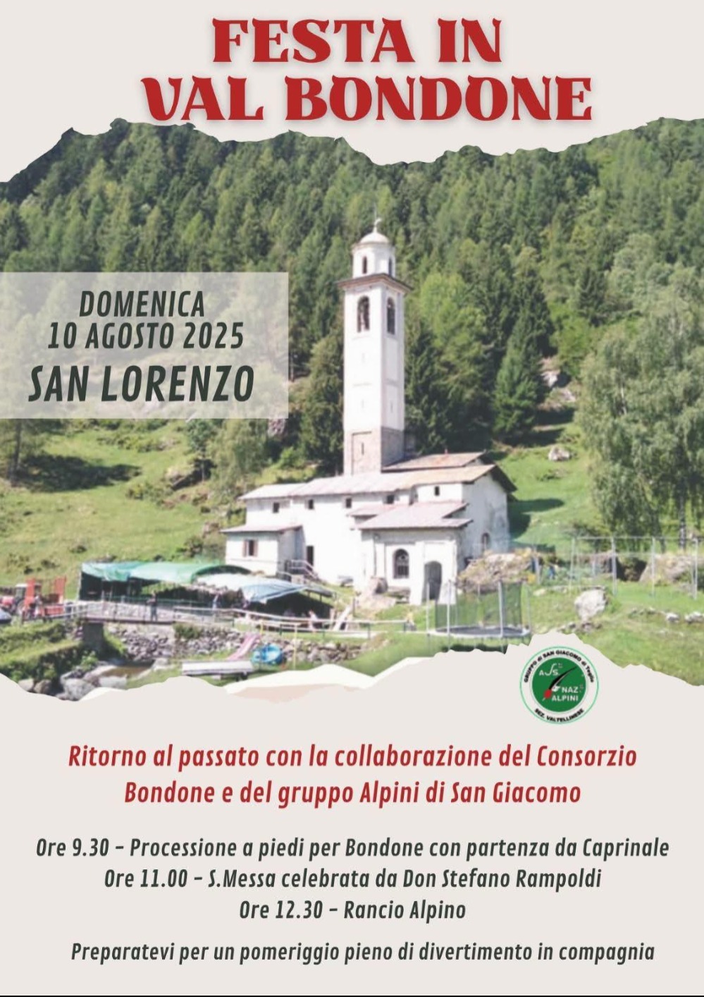Immagine Evento Festa in Val Bondone | Calendario Valtellinese