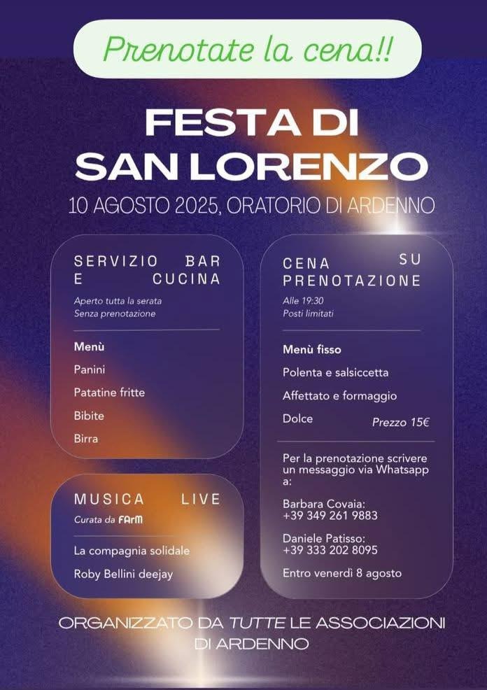 Immagine Evento Festa di San Lorenzo | Calendario Valtellinese