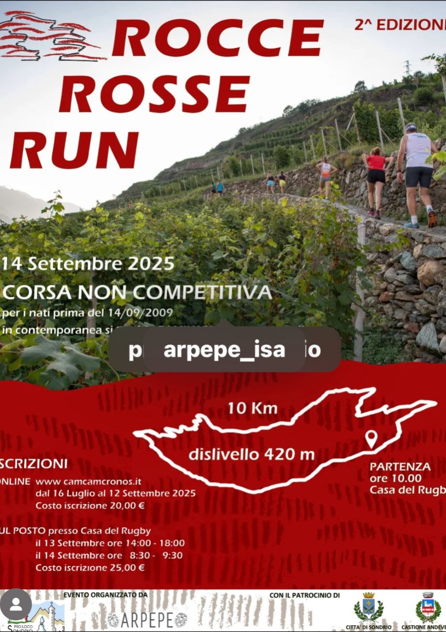 Immagine Evento Rocce Rosse Run | Calendario Valtellinese