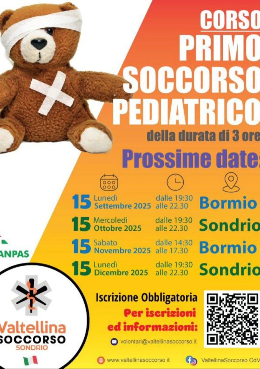 Immagine Evento Corso di Primo Soccorso Pediatrico | Calendario Valtellinese