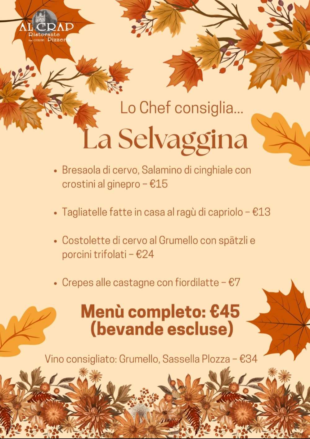 Immagine Evento Lo chef consiglia la selvaggina | Calendario Valtellinese