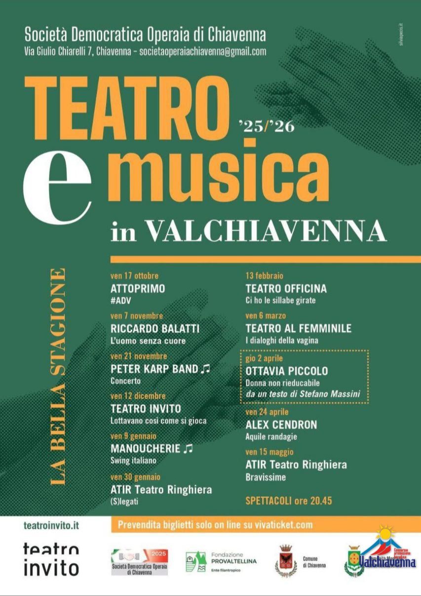 Immagine Evento Teatro e Musica in Valchiavenna 2025 2026 | Calendario Valtellinese