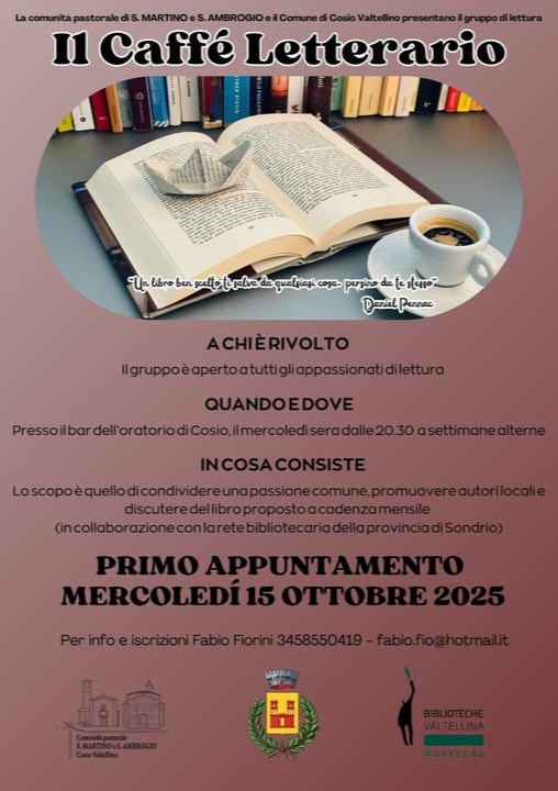 Immagine Evento Il Caffè Letterario | Calendario Valtellinese