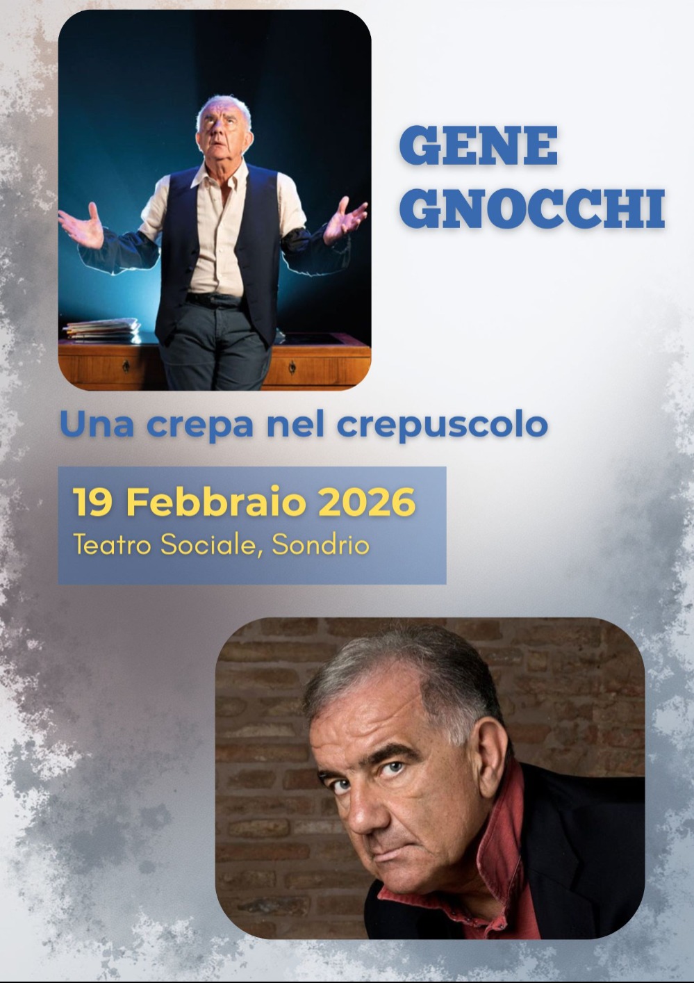 Immagine Evento Gene Gnocchi - una crepa nel crepuscolo | Calendario Valtellinese