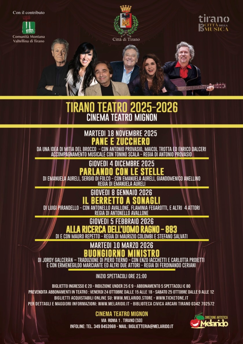 Immagine Evento Tirano Teatro 2025–2026 | Calendario Valtellinese