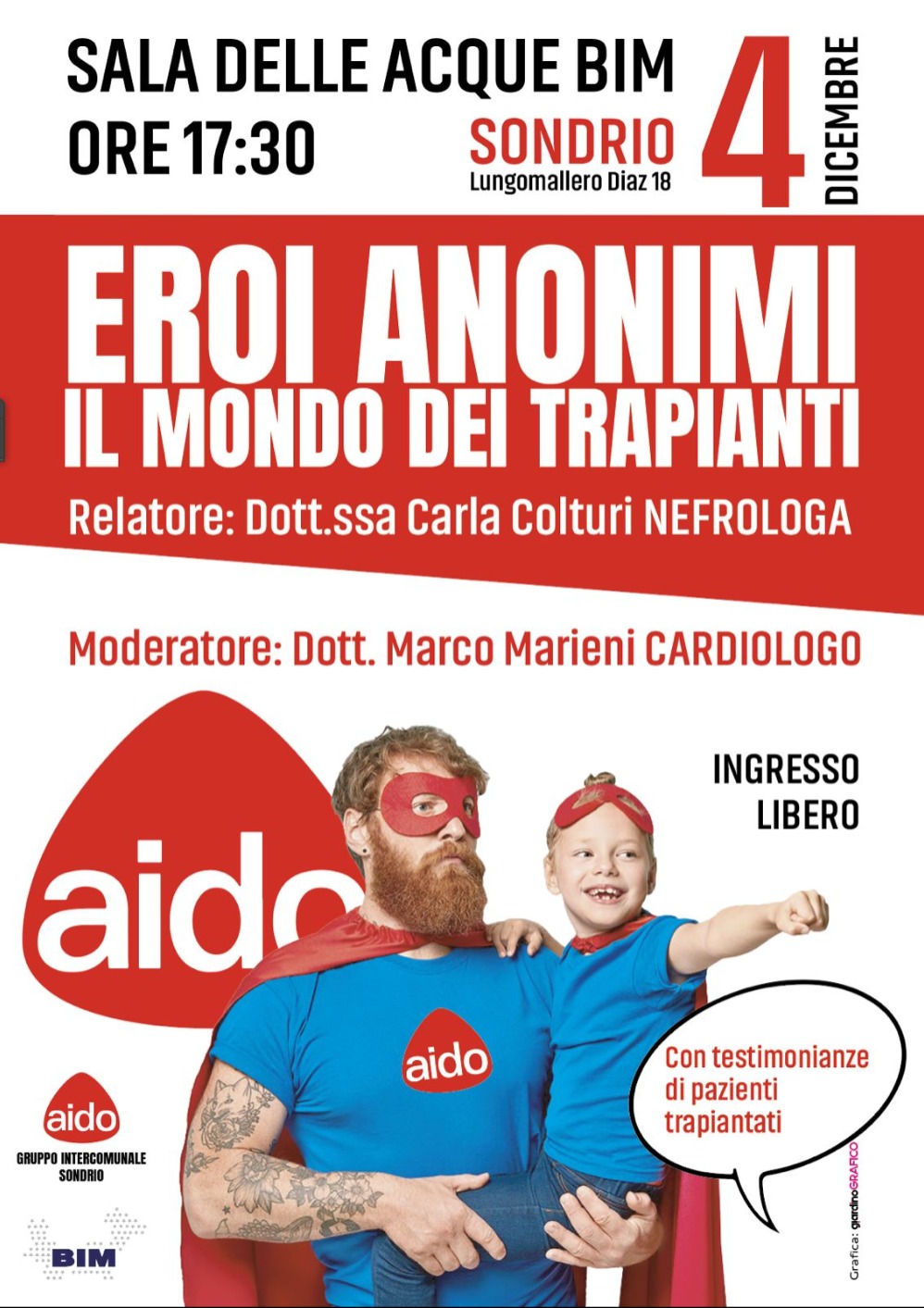 Immagine Evento Eroi Anonimi – Il mondo dei trapianti | Calendario Valtellinese