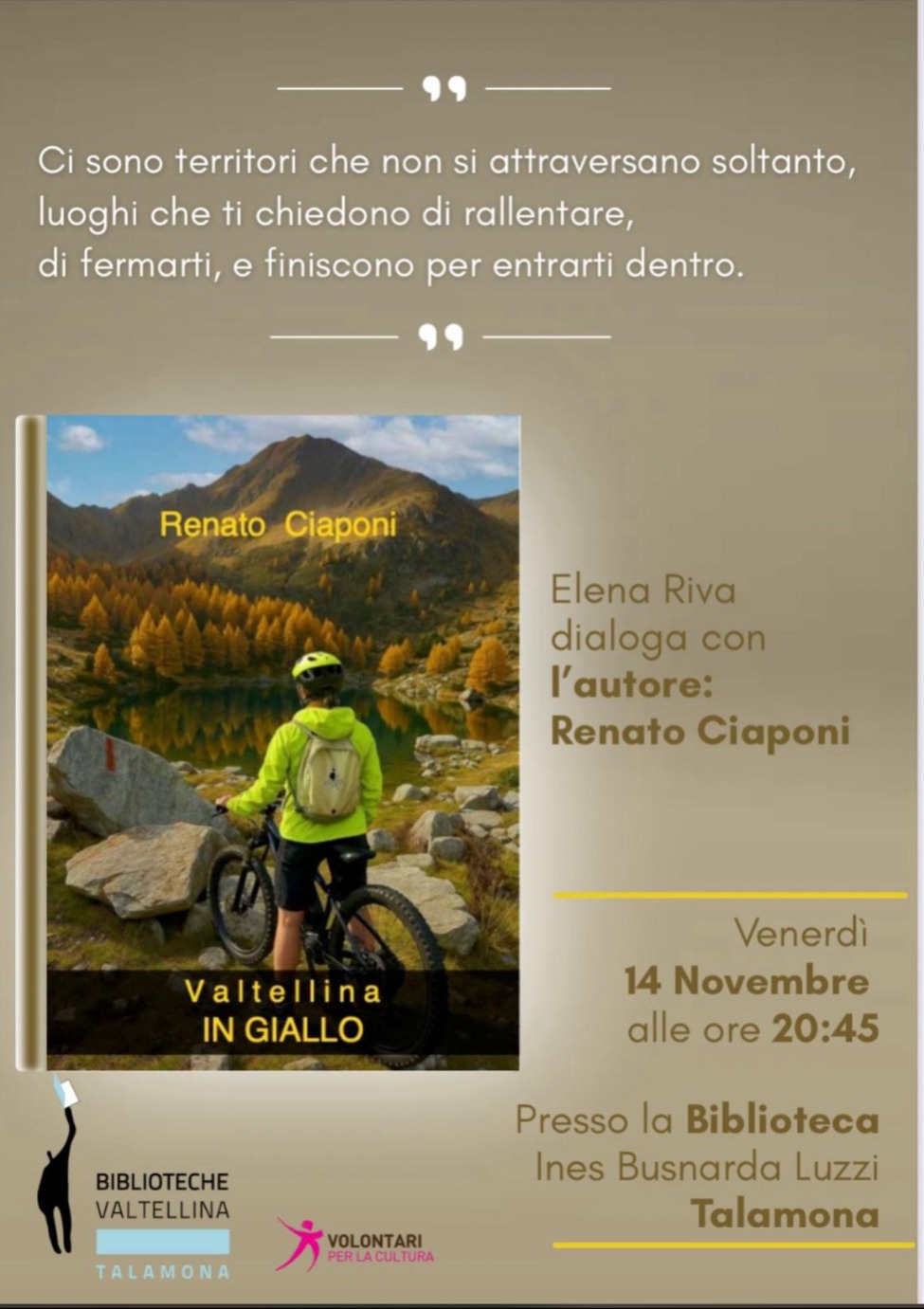 Immagine Evento Incontro con l’autore Renato Ciaponi | Calendario Valtellinese